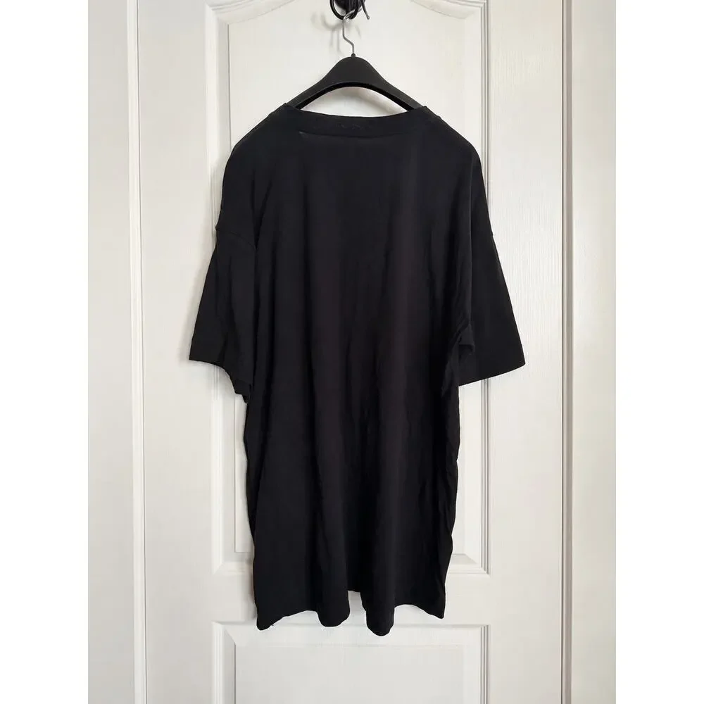 Free People FP Beach Essential Extreme Tee Mini Dress L Black Oversized Pockets